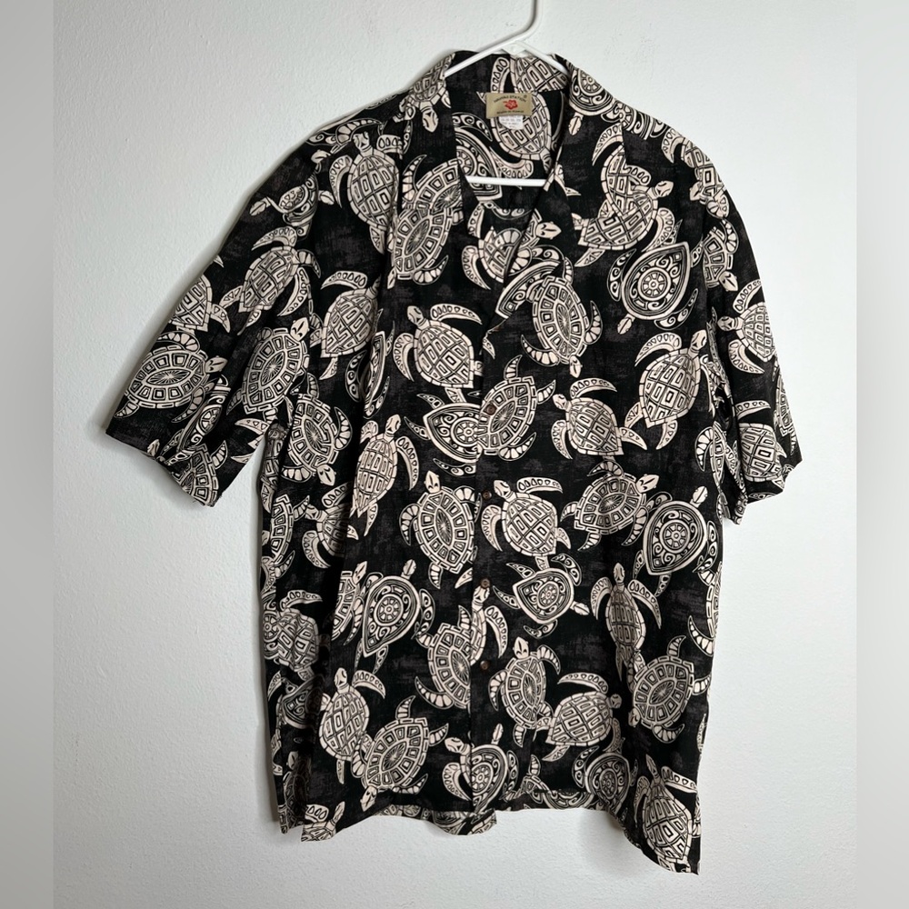 Hawaii Station Made In Hawaii Shirt Size 2XL Turtles Print with Pocket